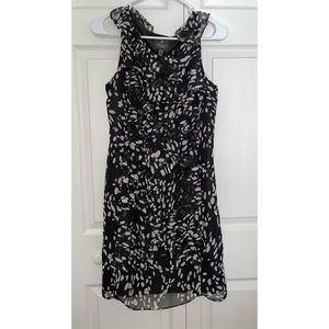 Adrianna Papell black and white ruffle dress